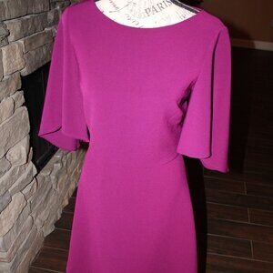 Belle Badgley Mischka Fluttered Sleeve A-Line Dress